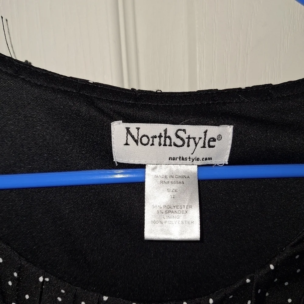 Black White Polka Dot Dress Size 12 - Picture 3 of 7